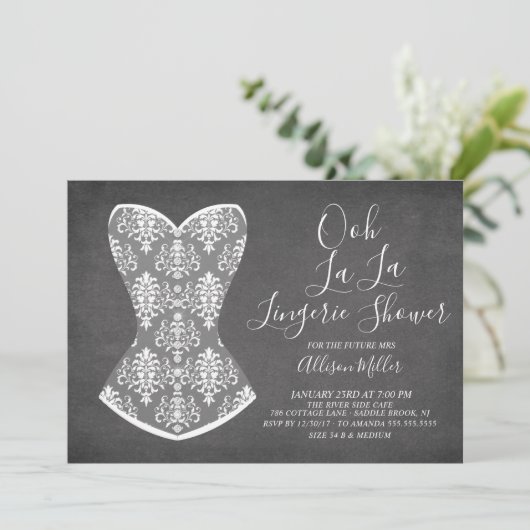 Einladung von Lingerie Bridal Dusche (Stehend Vorderseite)