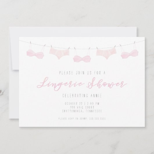 Einladung von Lingerie-Dusche - Aquarell (Vorderseite)