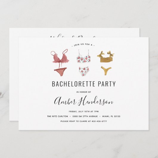 Einladung von Lingerie Junggeselinnen-Abschied (Vorne/Hinten)