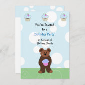 Einladung von Little Bear zum Geburtstag (Vorne/Hinten)