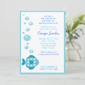 Einladung von Little Fishy Ocean 12x18 Baby Shower (Stehend Vorderseite)