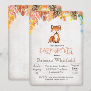 Einladung von Little Fox Baby Dusche