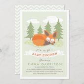 Einladung von Little Fox Baby Dusche (Vorne/Hinten)