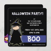 Einladung von Little Hexenkid zum Halloween-Party (Vorne/Hinten)