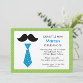 Einladung von Little Man Birthday - Green (Stehend Vorderseite)