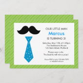 Einladung von Little Man Birthday - Green (Vorne/Hinten)