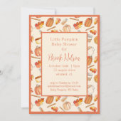 Einladung von Little Pumpkin Fall Baby Shower (Vorderseite)