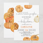 Einladung von Little Pumpkin Fall Baby Shower (Vorne/Hinten)