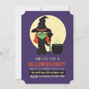 Einladung von Little Witch Halloween-Party