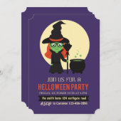Einladung von Little Witch Halloween-Party (Vorne/Hinten)