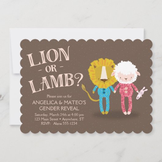 Einladung von Löwen oder Lammfleisch (Vorderseite)