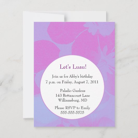 Einladung von Luau (Rückseite)