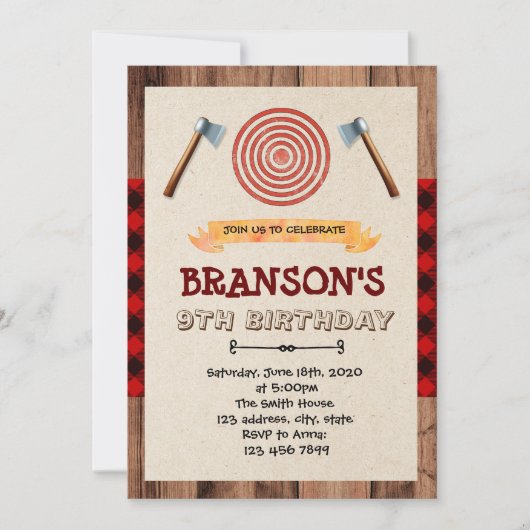 EINLADUNG VON LUMBERJACK (Vorderseite)