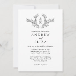 Einladung von Luxe Black and White Monogram