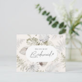 Einladung von Luxus Tropical Foliage Bridesmaid Postkarte (Stehend Vorderseite)