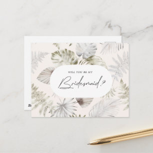 Einladung von Luxus Tropical Foliage Bridesmaid Postkarte
