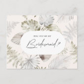 Einladung von Luxus Tropical Foliage Bridesmaid Postkarte (Vorderseite)