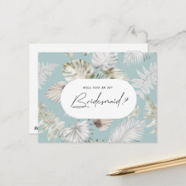 Einladung von Luxus Tropical Foliage Bridesmaid Postkarte