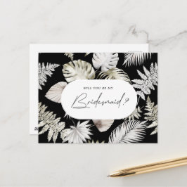 Einladung von Luxus Tropical Foliage Bridesmaid Postkarte