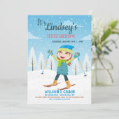 Einladung von Mädchen auf Skis (Stehend Vorderseite)