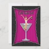 Einladung von Mädchen, Mädchen sitzt auf Cocktail (Vorderseite)