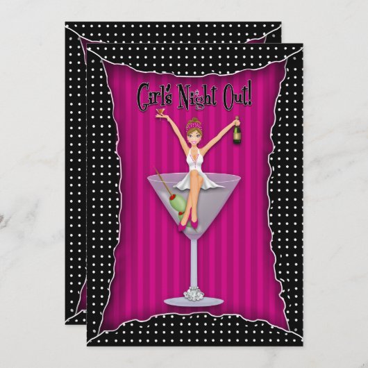 Einladung von Mädchen, Mädchen sitzt auf Cocktail (Vorne/Hinten)