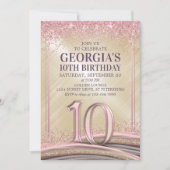Einladung von Mädchen zum 10. Geburtstag (Vorderseite)