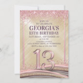 Einladung von Mädchen zum 13. Geburtstag (Vorderseite)