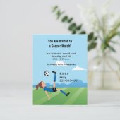 Einladung von Mädchen zum Fußball mit Illustration (Stehend Vorderseite)