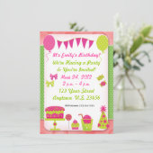 Einladung von Mädchen zum Geburtstag (Stehend Vorderseite)