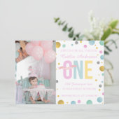 Einladung von Mädchen zum Geburtstag - Polka Dots (Stehend Vorderseite)