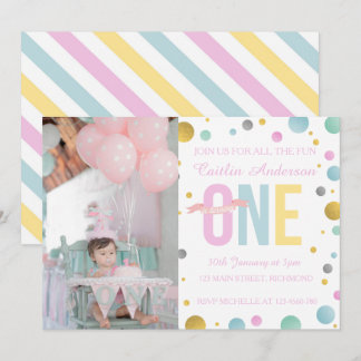 Einladung von Mädchen zum Geburtstag - Polka Dots