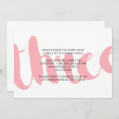 Einladung von Mädchen zur dritten Geburtstagsparte (Vorne/Hinten)