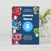 Einladung von Magical Dragon Geburtstagsparty (Stehend Vorderseite)