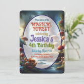 Einladung von Magical Forest Birthday Party (Stehend Vorderseite)
