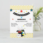 Einladung von Magician Birthday (Stehend Vorderseite)