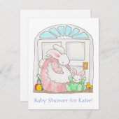 Einladung von Mama, Baby Bunny und Chick (Vorne/Hinten)