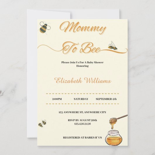 Einladung von Mama zu Baby-Dusche (Vorderseite)