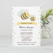 Einladung von Mami to Bee Bumblebee Baby Shower (Stehend Vorderseite)