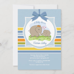 Einladung von Mami und Baby Elephant Dusche