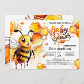 Einladung von Mami zu Bee Baby Shower (Vorne/Hinten)
