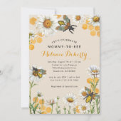 Einladung von Mami zu Bee Baby Shower | Wasserfarb (Vorderseite)