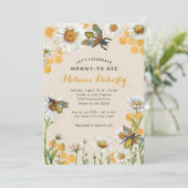 Einladung von Mami zu Bee Baby Shower | Wasserfarb (Stehend Vorderseite)