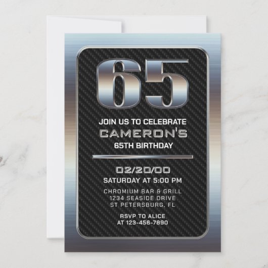 Einladung von Männern zum 65. Geburtstag (Vorderseite)