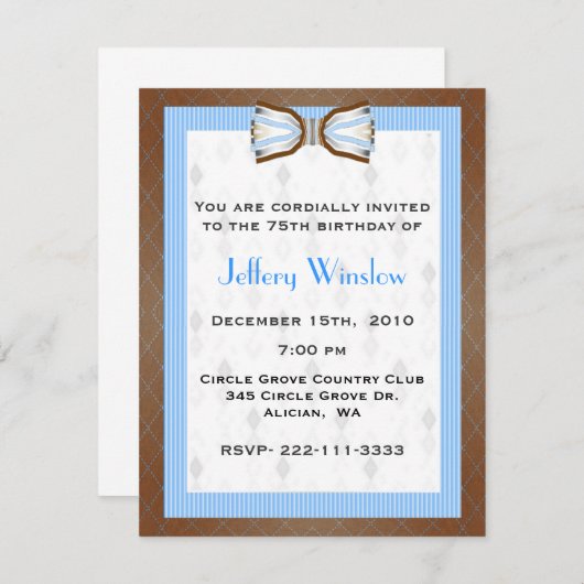 Einladung von Männern zum Geburtstag (Vorne/Hinten)