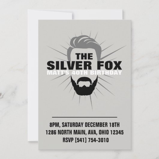 Einladung von Männern zum Geburtstag (Vorderseite)