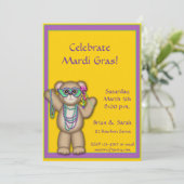 Einladung von Mardi Gras Bear (Stehend Vorderseite)