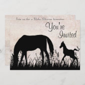 Einladung von Mare and Foal Grazing Horse Baby Sho (Vorne/Hinten)