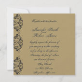 Einladung von Marine und Gold Masquerade Hochzeit (Rückseite)