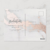 EINLADUNG VON MARMOR UND ROSE GOLD ABSCHLUSS POSTKARTE (Rückseite)